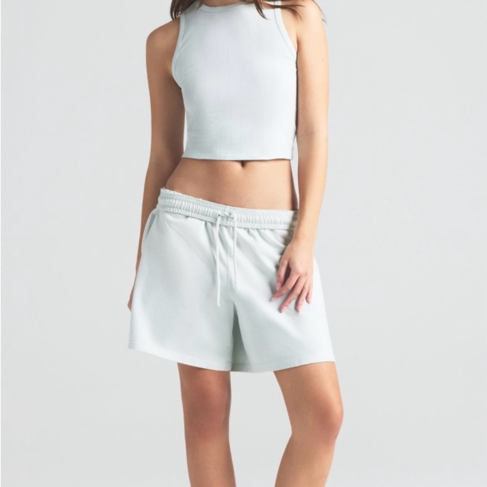 SKIMS Blue and Gray Athletic Shorts Relaxed Fit